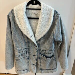 Something Navy Teddy Denim Jacket